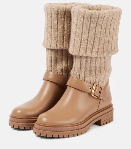 Thurso leather-trimmed sock boots - Gianvito Rossi - Modalova