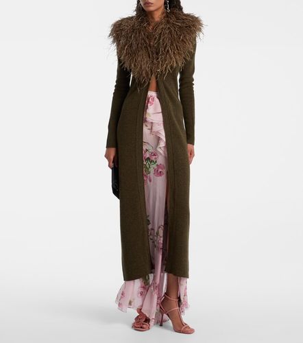 Cárdigan de lana con plumas - Blumarine - Modalova