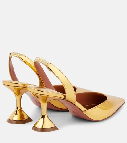 Holli 70 mirrored leather slingback pumps - Amina Muaddi - Modalova