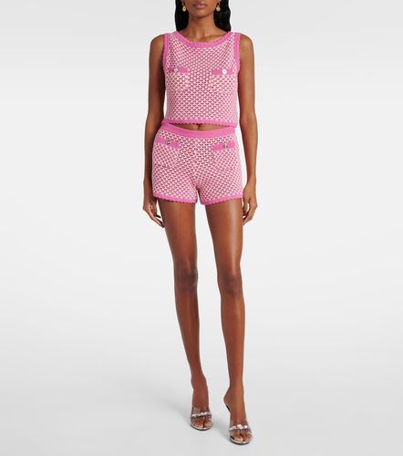Crop top de croché en mezcla de algodón - Versace - Modalova