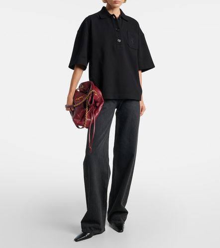 Polo oversize in cotone con ricamo - Saint Laurent - Modalova