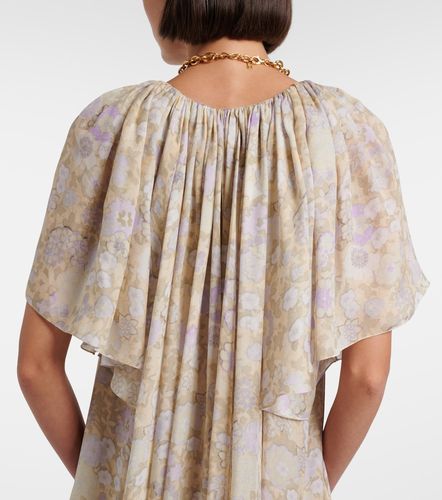 Chloé Abito corto in seta con stampa floreale - Chloe - Modalova