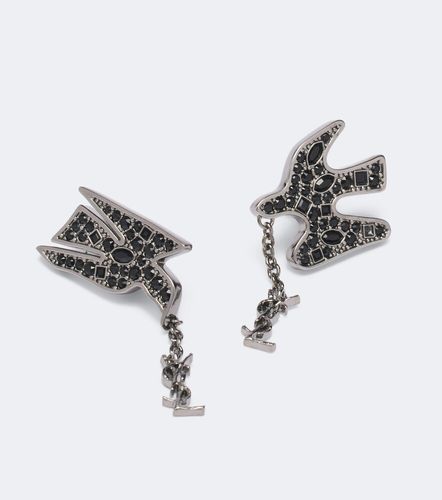 Orecchini Cassandre con cristalli - Saint Laurent - Modalova