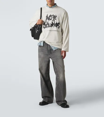 Camiseta de jersey en mezcla de algodón con logo - Acne Studios - Modalova