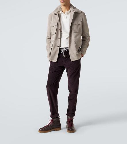 Giacca in suede con shearling - Eleventy - Modalova