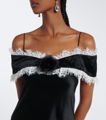 Abito midi off-shoulder in raso con pizzo - Rodarte - Modalova