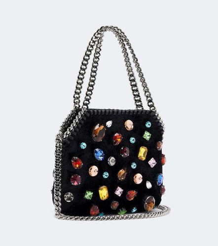 Verzierte Schultertasche Falabella Tiny aus Samt - Stella McCartney - Modalova