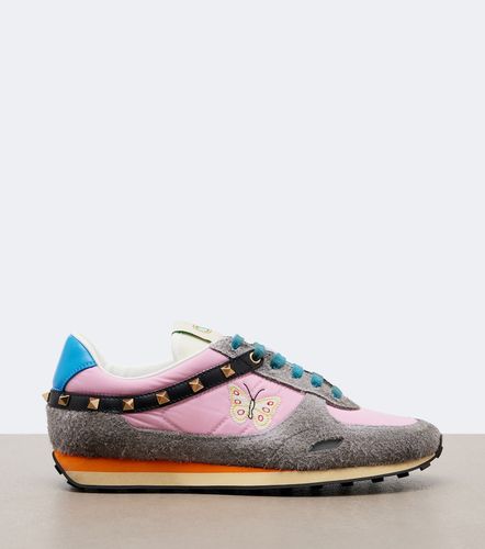 Bestickte Sneakers Rockstud mit Veloursleder - Valentino Garavani - Modalova