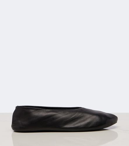 Stella shearling-trimmed leather ballet flats - The Row - Modalova