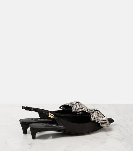Embellished satin slingback pumps - Dolce&Gabbana - Modalova