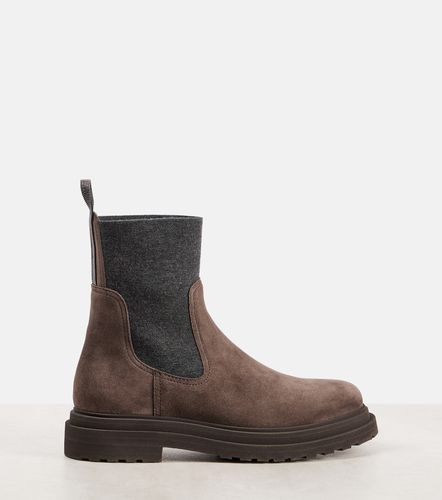 Stiefeletten aus Veloursleder - Brunello Cucinelli - Modalova