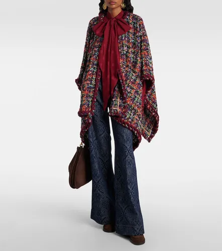 Wool, mohair, and cotton-blend tweed cape - Etro - Modalova