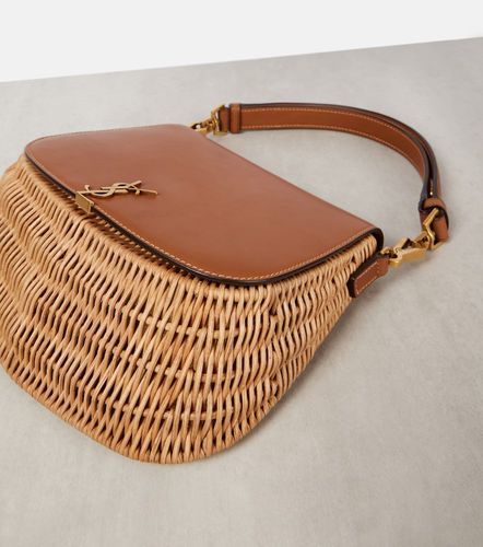 Voltaire leather and wicker tote bag - Saint Laurent - Modalova