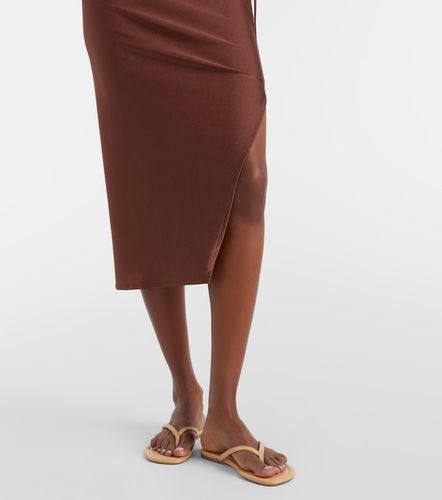 Solid Ruched gathered midi skirt - Adriana Degreas - Modalova