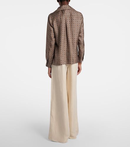 Pantaloni Oro a gamba larga in lino e seta - Max Mara - Modalova