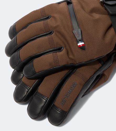 Leather-trimmed ski gloves - Moncler Grenoble - Modalova