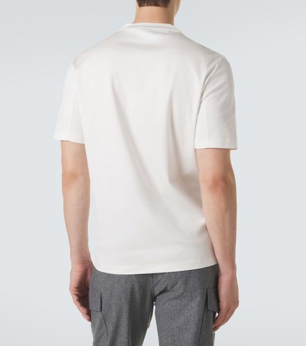T-shirt in jersey di cotone con logo - Brunello Cucinelli - Modalova