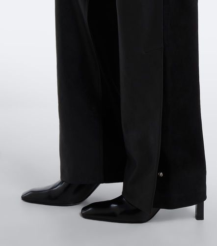 Leather and suede straight pants - Sportmax - Modalova