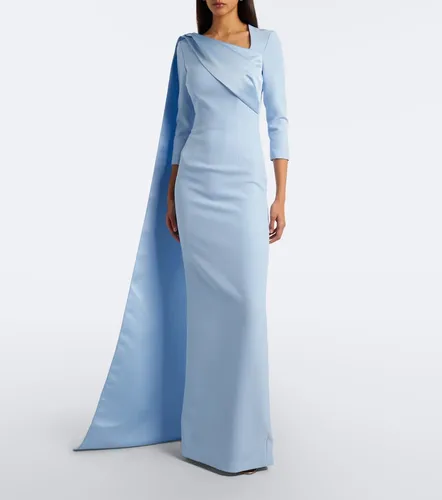 Safiyaa Caped crepe and satin gown - Safiyaa - Modalova