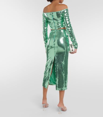 Sequined off-shoulder crop top - David Koma - Modalova