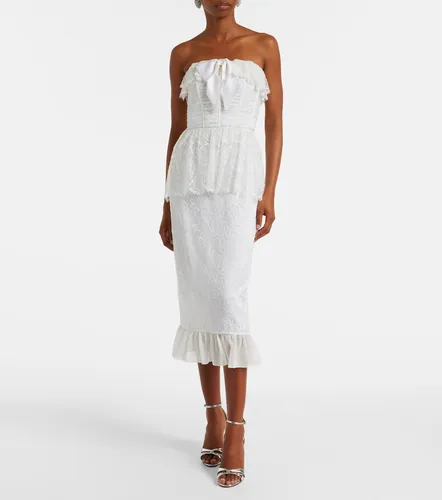 Lace and silk georgette bustier dress - Alessandra Rich - Modalova