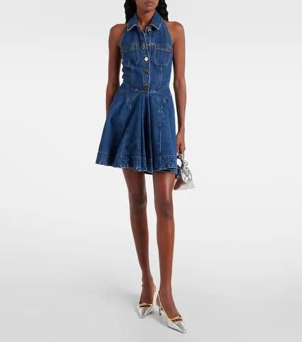 Flared denim midi dress - Self-Portrait - Modalova