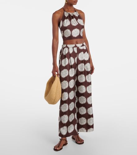 Bello printed halterneck silk top - Asceno - Modalova