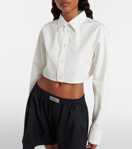 Camicia cropped in popeline di cotone e seta - Balenciaga - Modalova