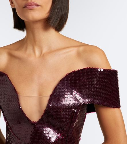 Abito corto off-shoulder con paillettes - David Koma - Modalova
