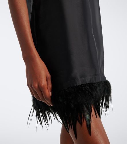 Vestido corto Albee de seda con plumas - Staud - Modalova