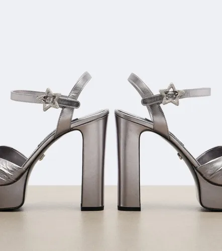 Embellished leather platform sandals - Dolce&Gabbana - Modalova