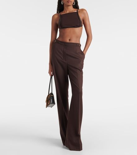 Framed leather-trimmed crop top - Christopher Esber - Modalova