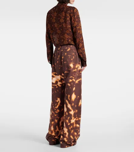 Pantalones anchos de algodón estampados - Dries Van Noten - Modalova