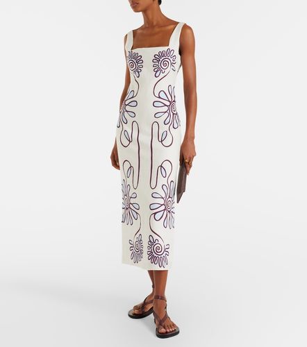 Vestido midi Amaranta de lino estampado - Cala de la Cruz - Modalova