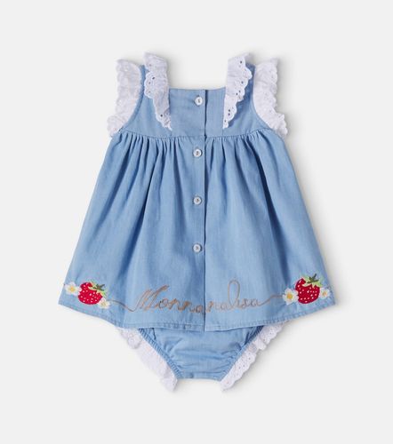 Bebé - set de vestido y braga de chambray de algodón - Monnalisa - Modalova