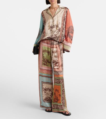 Alberta printed silk satin shirt - Alemais - Modalova