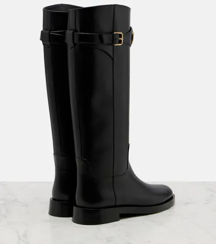 Botas altas de piel con VLogo - Valentino Garavani - Modalova