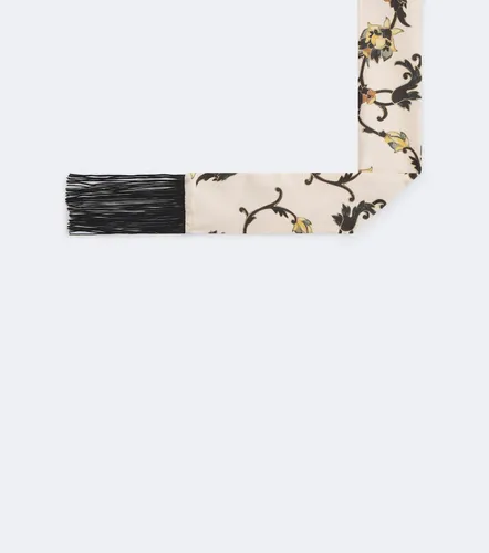 Printed fringed silk twill scarf - La DoubleJ - Modalova