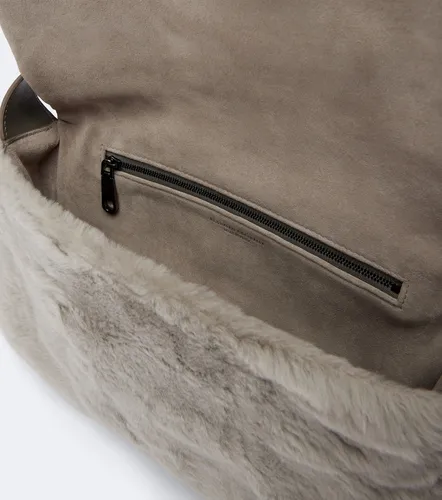 Crossbody Bag Medium aus Shearling - Brunello Cucinelli - Modalova