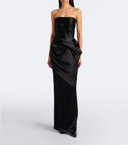 Vestido de fiesta bustier de satén de seda - Balmain - Modalova