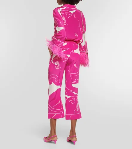 Panther crepe de chine pants - Valentino Garavani - Modalova
