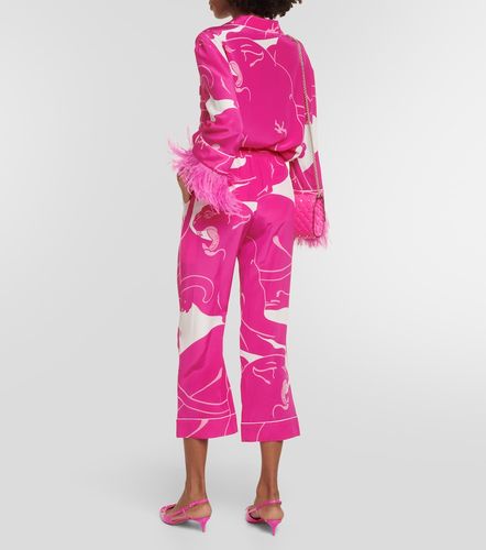 Panther crepe de chine pants - Valentino - Modalova