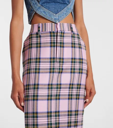Area Plaid wool midi skirt - Area - Modalova