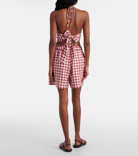 Marseille gingham linen crop top - Asceno - Modalova