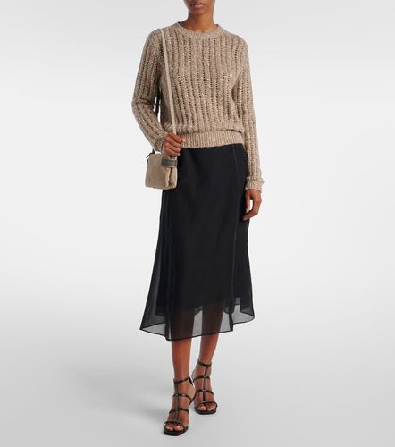 Falda midi de organza de seda - Brunello Cucinelli - Modalova