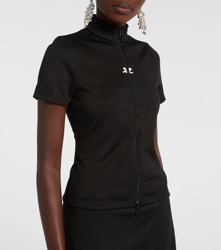 Courrèges Top in jersey con zip e logo Interlock - Courreges - Modalova
