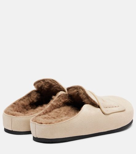 Mules in suede con shearling - Jacquemus - Modalova