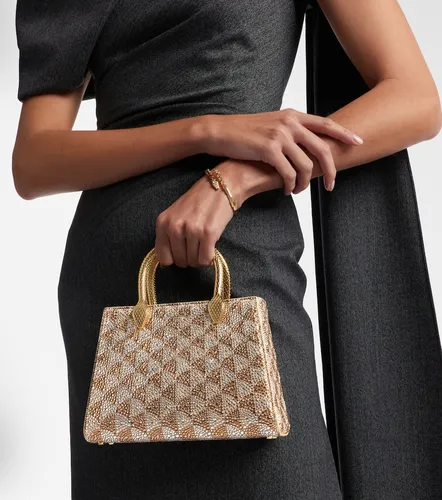 Serpentine Duo Small embellished suede top-handle bag - Bvlgari - Modalova