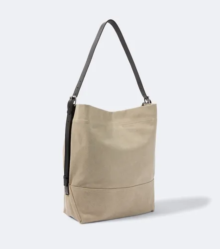 Belted leather-trimmed canvas tote bag - Lemaire - Modalova