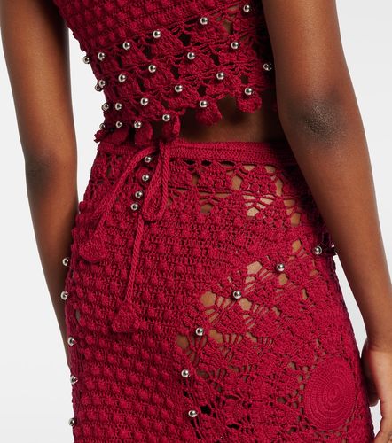 Falda midi de croché de algodón adornada - Rabanne - Modalova
